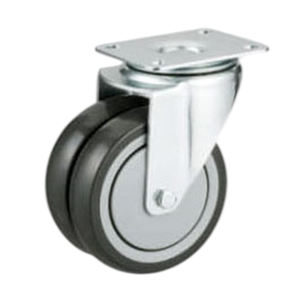 Roulettes industrielles à double roulement en PU de qualité supérieure 100 mm/125 mm, prix compétitif, roulettes légères avec roulement à billes - Product Image 6