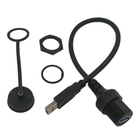 Haute qualité 0.3m PVC gainé USB 3.0 câble d'extension AF à AM étanche 3A charge rapide tresse blindée pour téléphone portable de voiture