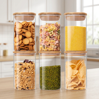 Bocaux de conservation alimentaire carrés en verre 30 oz, couvercles à boucle en verre transparent hermétiques pour thé, café, farine, sucre, bonbons