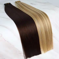 Extensions de cheveux vierges personnalisées, couleur tendance, lisses et raides, tissage double trame fait main, double trame machine