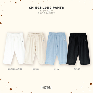 BOHOPANNA Pantalon chino long pour garçons, texture effet lin blanc cassé, taille élastique, coupe droite, longueur intégrale, pantalon d'été pour enfants - Product Image 5