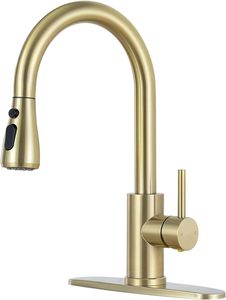 Brushed Gold Kitchen <strong>Faucet</strong> with Pull Down Sprayer, Single Handle <strong>RV</strong> Kitchen Sink <strong>Faucet</strong> with Pull Out Sprayer - Product Image 5