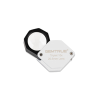 20.5mm 10X Triplet Diamond Loupe Chrome Finish Professional Jewelry Magnifier With Leather Case