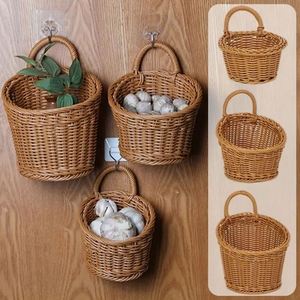 Grands paniers ronds en osier, <span class=keywords><strong>panier</strong></span> à bois de chauffage en cuir foncé, bac de rangement, <span class=keywords><strong>panier</strong></span> à <span class=keywords><strong>linge</strong></span> en jonc de mer tressé avec séparateur, forme de sac - Product Image 6