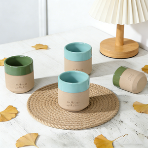 Ensemble <span class=keywords><strong>de</strong></span> tasses à thé en céramique turque vintage, faites à la main, <span class=keywords><strong>de</strong></span> luxe, avec logo personnalisé, vert et bleu glacé, pour le Moyen-Orient, tasse à café arabe - Product Image 5