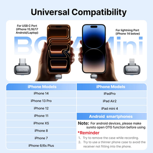 Microphone Lavalier Sans Fil BOYA Mini 2 avec Réduction de Bruit IA, Mini Micro pour iPhone 6-14/15-17, Téléphone Android USB-C, Enregistrement Vidéo - Product Image 4