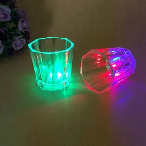 Glow in the Dark Party Cups Led Light Up Shot clear acrylic mini table centerpieces for Night Club Party Favors Party Supplies B