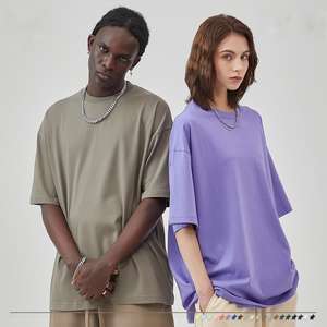 Oversized Drop Shoulder Crew Neck short sleeved T-<b>shirt</b> Custom Wholesale Blank T <b>shirt</b> Manufacture Personalized Tshirt Unisex - Product Image 1