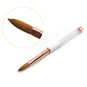 Pinceau à ongles en acrylique 100% Kolinsky Sable avec manche diamant blanc pour ongles en acrylique professionnels - Product Image 2