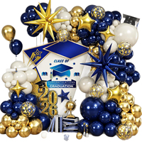 Offre Spéciale : Arche de Ballons Bleus Joyeux pour la Remise des Diplômes – Décoration DIY Facile à Monter, Idéale pour les Fêtes et Activités de la Saison des Diplômes