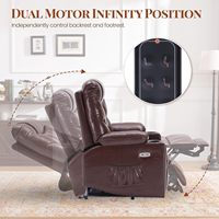 Fauteuils élévateurs mobiles inclinables pour personnes âgées avec double moteur Position infinie Lay Flat Electric Leather Recliner Zero Gravity Chair