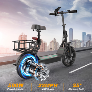 Patinete Eléctrico Plegable de 48V y 250W con Ruedas Grandes de 14 Pulgadas para Adultos, con Cesta Delantera, Disponible en Almacén del Reino Unido - Product Image 3