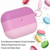 Étui de protection en silicone moulé par injection à dégradé tricolore personnalisé pour AirPods Pro 3 avec compatibilité Bluetooth
