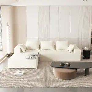 Factory Custom Combination Modular Sofa Salon White Combination Sofa Living Room I/L Shaped Sectional Sofa Bed