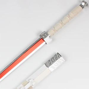 <span class=keywords><strong>Espada</strong></span> de Madera Han <span class=keywords><strong>Jian</strong></span> Recta Retro de 104 cm con Funda de Textura Blanca Agrietada para Prácticas de Artes Marciales - Product Image 4