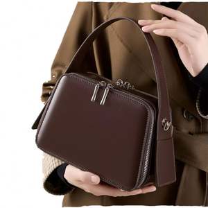 Sacs à main de petite taille en cuir PU de couleur contrastée, sacs à bandoulière minimalistes, logo personnalisé, vente en gros, sac à main de luxe de créateur - Product Image 2