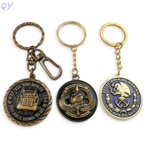QY Metal Zinc Alloy Key Chain Custom Enamel <b>Keyring</b> Gold Tone Emblem Key Holder for Promotion Gift - Product Image 2