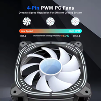 Ventilateur de boîtier PC silencieux 4 broches PWM haute performance avec dissipateur thermique en cuivre ARGB et refroidissement à miroir infini 12V