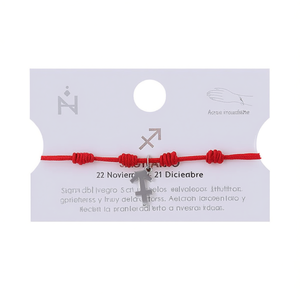 Pulsera del Zodiaco Sagitario de Angelina, Cordón Rojo, Dije de Acero Inoxidable, Joyería Unisex para Regalo - Product Image 1