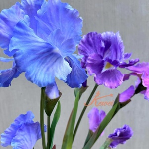 Flor violeta floral de seda artificial grande de <span class=keywords><strong>IRIS</strong></span> morado impreso en 3D DE LA KEWEI-J847 - Product Image 3