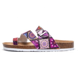 Infradito estivo a punta aperta da spiaggia di alta qualità alla moda <span class=keywords><strong>sandali</strong></span> Casual da <span class=keywords><strong>donna</strong></span> con fibbia con stampa superiore per ragazze pantofole piatte - Product Image 4