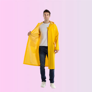 PVC amarelo Full Body longo Trench Coat estilo <span class=keywords><strong>Raincoat</strong></span> para adultos impermeável reutilizável para exterior - Product Image 5
