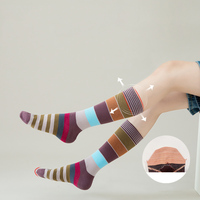 Haute Qualité Style Japonais Argyle Souchy Mi-mollet Chaussettes Tricotées Femmes Sans Couture Coton Tube Chaussettes Respirant