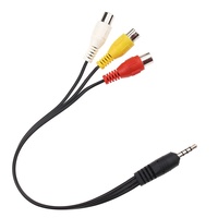 Adaptor Jack 3.5mm 4-Pole Male ke 3 RCA Female, Konverter Audio Video AV, Kabel Splitter