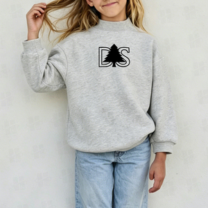 Sweat-shirts à col montant en coton molletonné pour enfants, coupe ample, broderie personnalisée, vente en gros OEM pour jeunes - Product Image 2