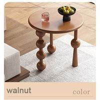 Table basse en bois massif noyer, petite, mobile, minimaliste, moderne et simple, pour salon, appartement ou balcon