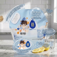 Sac à boisson pliable en plastique personnalisable de grande capacité 5L avec bec verseur et bouchon, sac à eau auto-aspirant