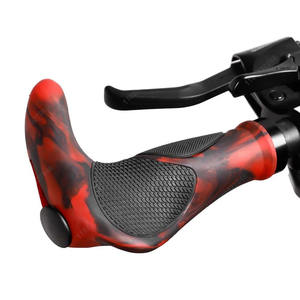 Poignées de guidon de vélo en caoutchouc TPR intégrées, manchettes de <span class=keywords><strong>VTT</strong></span> antichoc avec klaxon verrouillé bilatéral pour <span class=keywords><strong>VTT</strong></span> - Product Image 1