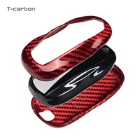 Housse de clé de voiture en Fiber de carbone pour Tesla S modèle 3, accessoires d'intérieur de voiture, housse de clé à la mode