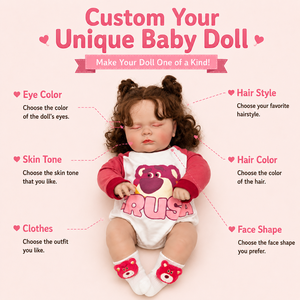 BAkwbwBY Muñeca Reborn 24 Pulgadas Cuerpo Suave Ojos Cerrados Pelo Castaño Rizado Traje Rosa Blanco Bebé Realista Coleccionable - Product Image 6