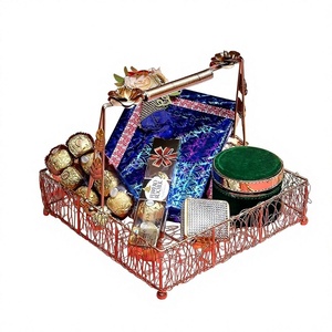 Metal Wire Kitchen Storage Picnic <b>Basket</b> With Gold Plating Rectangle Shape Unique Design <b>Large</b> Size <b>Basket</b> for Living Room - Product Image 6