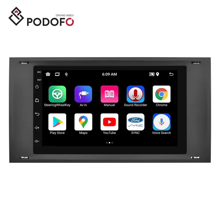 Podofo Radio mobil Android, 7 inci Stereo mobil BT WiFi GPS FM untuk Ford Transit/Fiesta/Focus/Galaxy Auto elektronik OEM