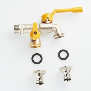 Robinet d'arrêt en laiton chromé 1/2'' 3/4'' pour machine à laver, robinet de jardin, robinet de tuyau, robinet d'arrêt verrouillable en laiton - Product Image 1