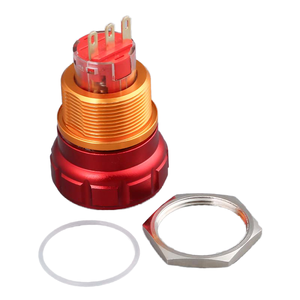 HBAN 22mm赤色アルミニウムIP67緊急停止押しボタンスイッチデュアルアクション操作防止250V高速ラインCE RoHS - Product Image 3