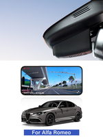 Holroadx Caméra de tableau de bord WIFI 4K UHD avant/arrière avec vision nocturne, double objectif, Plug&Play, 64G, Alfa Romeo, 1 an