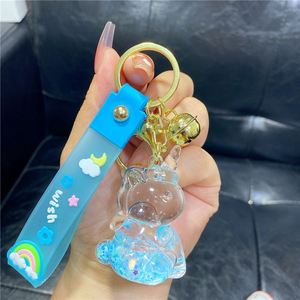Creative Oil Nightlight Bubble Bead Unicorn Quicksand Bottle Keychain Cartoon Floating Liquid <b>Key</b> <b>Chain</b> - Product Image 4