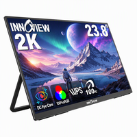 Moniteur portable 100Hz 2K QHD 23,8 pouces, dalle IPS, FreeSync, HDR, toutes fonctions, double interface USB-C pour PC et appareils mobiles