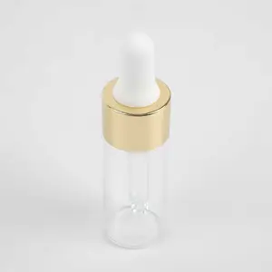 3ml cosmetic essential oil glass dropper bottle New Vial Glass Bottle with Dropper for Mini Serum Sample