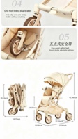 Poussette bébé ultra-légère Kidilo en promotion, pliage à une main, format cabine, poussette de voyage compacte