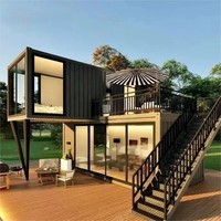 2 étages-Maisons préfabriquées Maison de luxe préfabriquée en duplex avec conteneur de 2 étages et 1 chambre à coucher avec articles d'inventaire