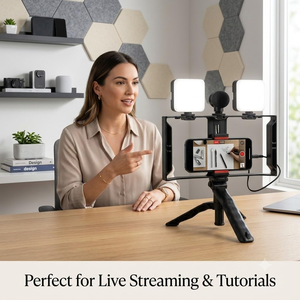 Nuevo Estabilizador de Mano con 2 Luces LED, Soporte de Mesa, Kit de Micrófono y Video para Creadores de Contenido y Vlogs en Vivo - Product Image 3