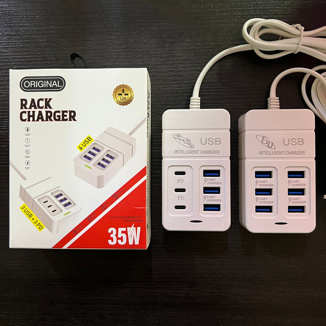 35W PD 6 Ports USB C Wall Charger Fast Quick Charging Type C Multi Charger Adapter for iPhone Samsung Xiaomi Tablet Mobile Phone