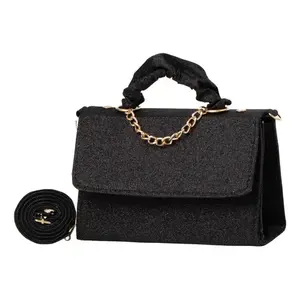 Bolso Bandolera Negro Brillante para Mujer, Marca Fana, Cierre de Cremallera, Elegante y Moderno, para Todas las Temporadas - Product Image 1