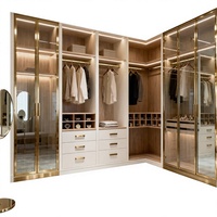 Armoire Modulaire Moderne Personnalisée en Bois Massif pour Chambre à Coucher, Dressing avec Rangement pour Appartement et Hôtel