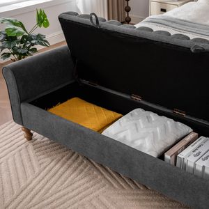 Banco de Almacenamiento Multifuncional Moderno y Duradero con Tapas Dobles y Cojín de Cama Otomano <span class=keywords><strong>para</strong></span> Muebles de Dormitorio - Product Image 2
