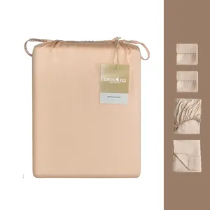 300TC luxury bamboo bedsheets bamboo bed sheet bedding set like mulberry silk with deep pocket